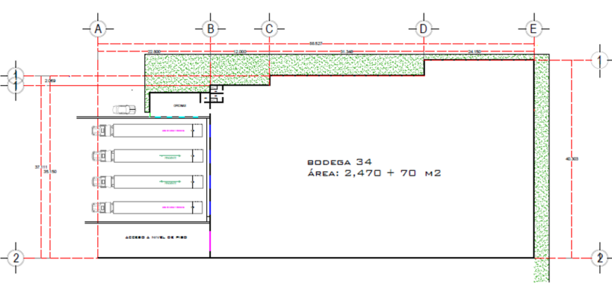 Bodega Panamericana 34 de 2,540 m² – Altura de 12 m